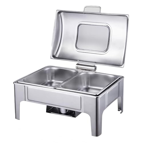 Juego de platos para bufé con tapas transparentes, calentadores de alimentos para catering y eventos, bandejas para servir alimentos calientes