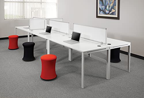 Image of Office Star Active Seating Adjustable 18-26 Inch Height and 360-Degree Wobble Design Stool with Non-Slip Base, Red