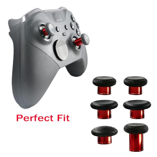 Image of 6 in 1 Metal Thumbsticks Replacement for Xbox Elite Series 2 Controllers, Thumbsticks for Elite Series 2 Core Controllers, Elite Series 2 Controller Replacement Thumbsticks,Red