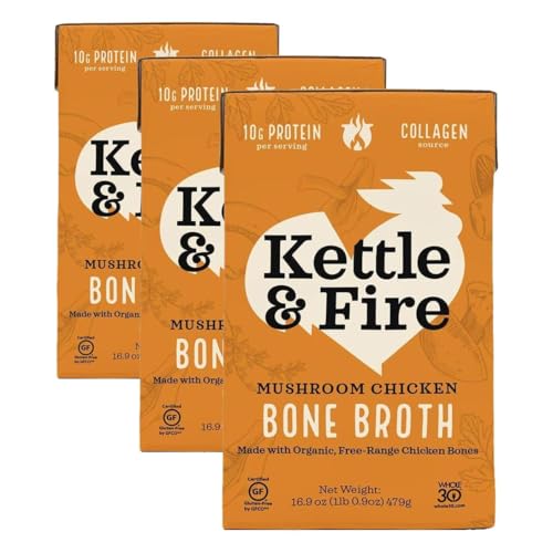 Image of Kettle And Fire Broth Mushroom Chicken Bone, 16.9 OZ (Pack of 3)