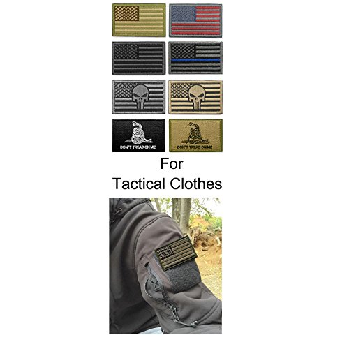 Wzt Bundle 8 Pieces American Flag Tactical Morale Military Patch Set #TOP2