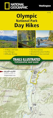 Olympic National Park Day Hikes Map (National Geographic Topographic Map Guide, 1716)