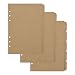 Bluecell 3 Sets Kraft Paper Divider Index Page Tab Cards for 6-Holes Ring Binders Notebooks Travel Diary Journal Planner (A5)