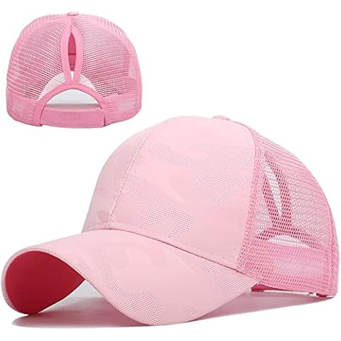 Baynetin Gorra de béisbol de Camuflaje Militar para Mujer con Cola de Caballo (Rosa) Cover