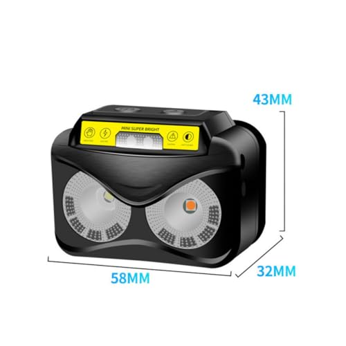 Linterna frontal de cabeza abatible 180 grados y batería de 800mah con sensor táctil 2