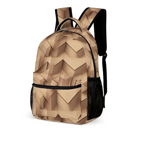 3D Cuboid Pattern Backpack for Travel, Ultra Durable Small Bookbag Lightweight Daypack for Women Men4