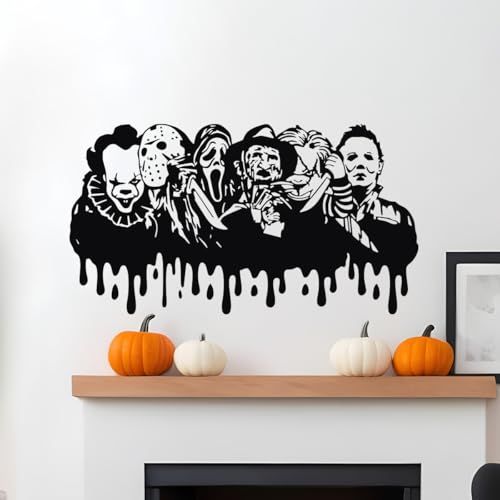 Vinyl Wall Art Decal - Horror Classics - 16 x 30 - Horror Classics Seasonal Halloween Quote Sticker for Entryway Storefront Office Living Room Scary Spooky Decor