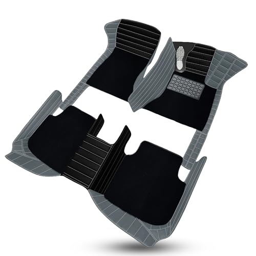 Image of Antiskid Exclusive 9D Car Mat Full Set for Mahindra Bolero Neo N11 2025 | Luxury Leather Dual-Stitch Full Set 9D Car Floor Mat || 100% Waterproof ||Color: Black Charcoal Grey