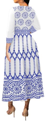 Image of VisiChenup African Print Dress for Women Casual Midi Dress