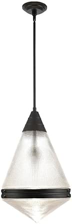Maxim Lighting 10395PRBK Hargreaves - 1 Light Pendant-22 Inches Tall and 13.5 Inches Wide, Finish Color: Black
