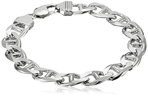 Men's Sterling Silver Italian 11.20 mm Mariner Link Bracelet, 9"
