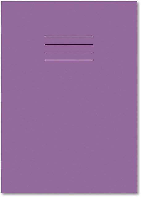 Hamelin A4 8 mm Ruled and Margin 48 Pages Exercise Book - Purple (Pack of 10)