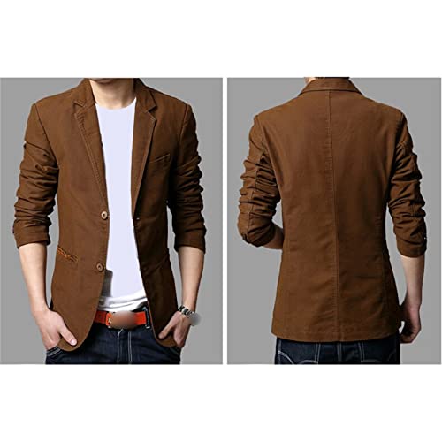Men's 2 Buttons Casual Sport Coats Lightweight Single Breasted Slim Fit Suit Blazer Cotton Formal Dress Jackets4