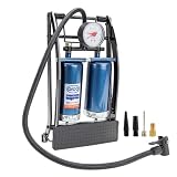 Qualità doppio cilindro barile pompa a pedale con manometro 7 bar psi Alca Aeropump