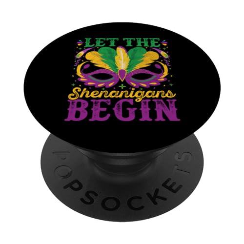 New Orleans Let the Shenanigans Begin - Nola Mardi Gras Mask PopSockets PopGrip Intercambiabile