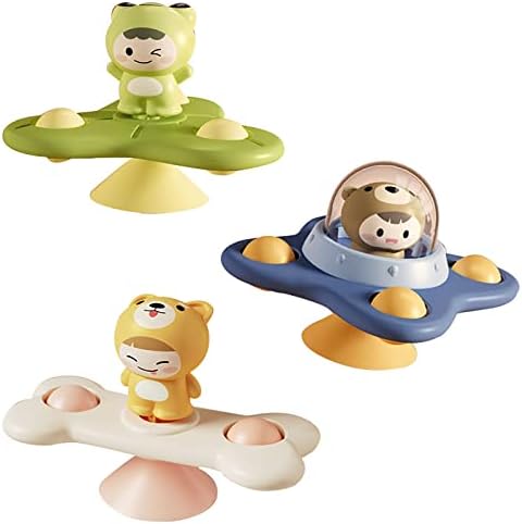 Suction Cup Spinner Toys 3D Babies Simple dimple Fidget Toy Upgraded whirly Animal Suction Spinner Toys Sensory Bath Toys Kids Fidget Spinner Toy for Toddlers Boy Girl Birthday Gifts