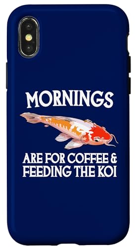 朝はコーヒーと鯉の餌やりに スマホケース iPhone X/XS 用