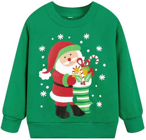 Image of Akyzic Boys Sweatshirts Cotton Long Sleeve Crewneck Pullover Toddler Kids Winter Warm Shirt Sweater Tops 3t-8t