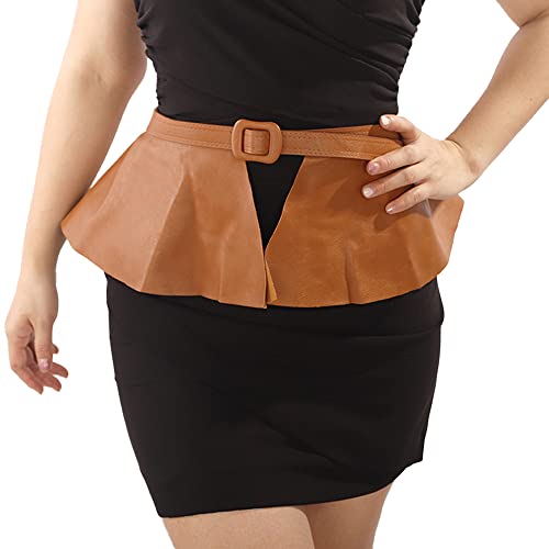 Wiwpar Women Vintage Wide Statement Stretch Waist Belt for Dresses Faux Leather Waist Belts for Women Big Boho OBI Style Cinch Waistband Belt for Dress (Style3)