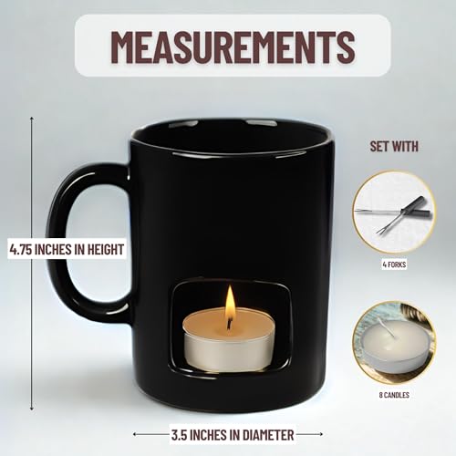 image for Evelots Fondue Pot Set for Chocolate, Cheese, Candy (2 Pack) Mini Cera