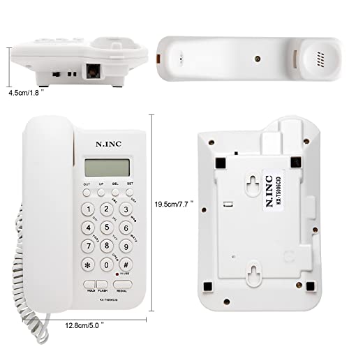 Wired Telephone, Desktop Telephone, Fixed Telephone, Caller Id Telephone, Front Desk Home Office With Call Display And Other Multi Scene Telephone Sets (White) #TOP1