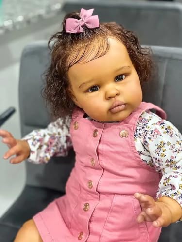 Muñeca Reborn Bebé Silicone 22 pulg Niña Realista miniatura 4