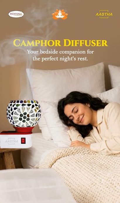 Image of Patanjali Diffuser Aastha Camphor Diffuser, Kapoordaani for Fresh & Aromatic Smell - 1N