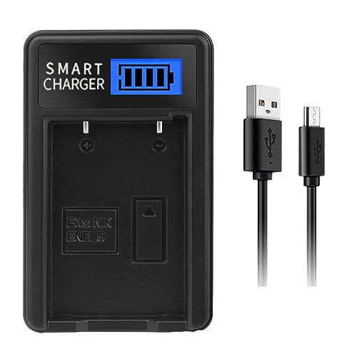 TOWARDSNAN EN-EL5 LCD USB - Base de carga de batería para cámara 3700 4200 5200 P510 P5100 P520 5900 7900