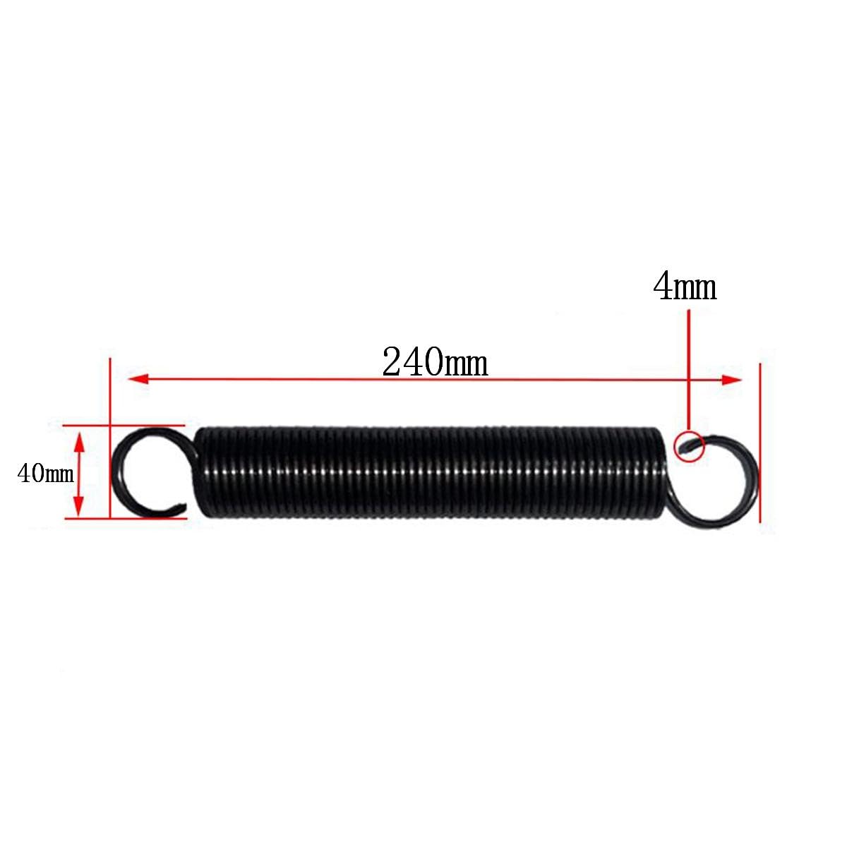 2 Piezas Muelle de extensión de acero para muelles con gancho spring, diámetro del alambre 4.0mm, OD 40mm, Longitud 240mm, Resorte de tensión de fuerza