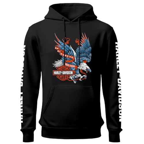 Createe Felpa con Cappuccio Moto Custom Americana - Regalo Perfetto per motoclicisti e Appassionati