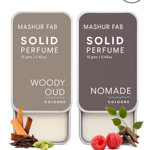 Image of Solid Perfume Combo - Soiree & Antonia | 2-Pack Alcohol-Free Natural Cologne | Long-Lasting Fragrance for Men & Women | Citrus, Floral & Woody Notes | 12g Each (WOODIEOUD-NOMORE)