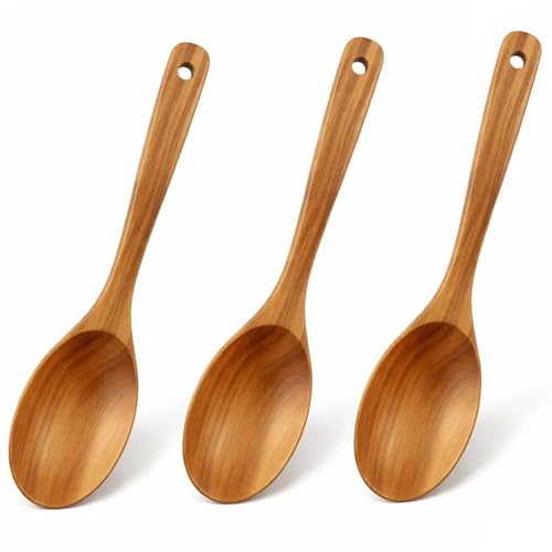 Kochlöffel Holz, 3er Set Kochlöffel Aus Holz, Küchenhelfer Holz Mit Langem Stiel, 30,5 Cm, Holz...