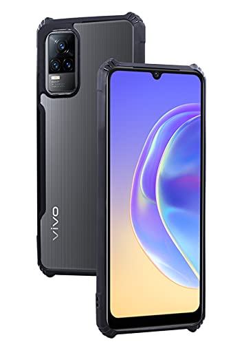 Image of Jkobi Back Cover Case for Vivo V21e 4G (Crystal Glass Back | Camera Protection | Shockproof Bumpers | Professional Black)