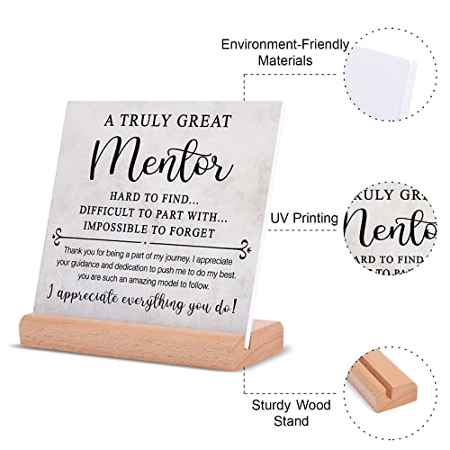 Afterprints Mentor Gifts for Women Men, Thank You Sign, Plaque With Stand, Leaving Going Away Retirement Appreciation Boss, Coworker, Teacher, Counselor, Coach, Supervisor