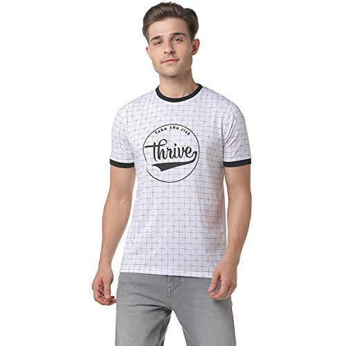 Image of CAHOOT Men Red Striped Casual T-Shirt