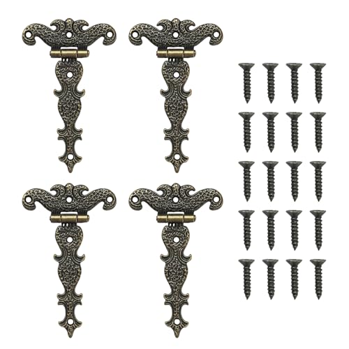 FRUHLING 4 bisagras antiguas en T, bisagras retro, bisagras para muebles, bisagras con tornillos...
