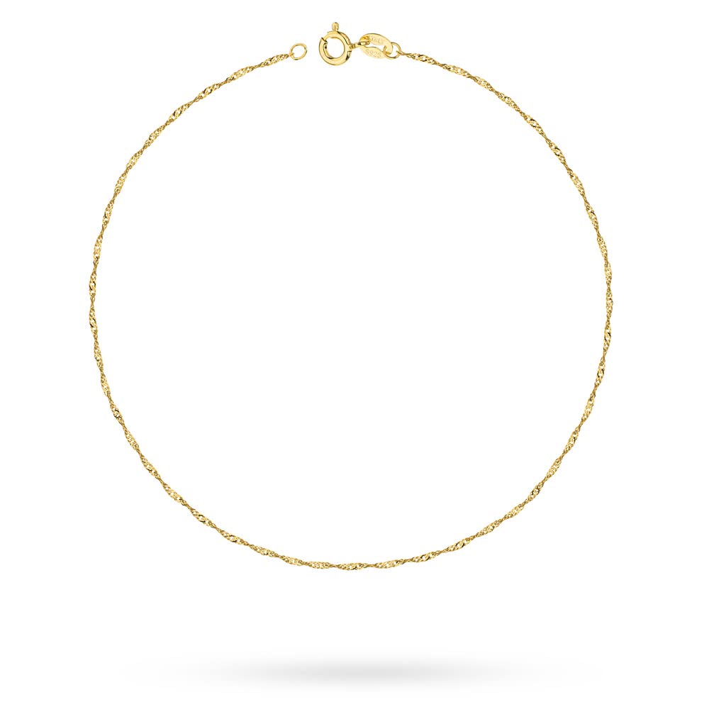 MARKO Fußkettchen für Damen Fußkette aus Gold Fußkettchen für Damen Singapurkette Frauen Fußschmuck 14k 585 Schmuck für Frauen | Länge 25 cm