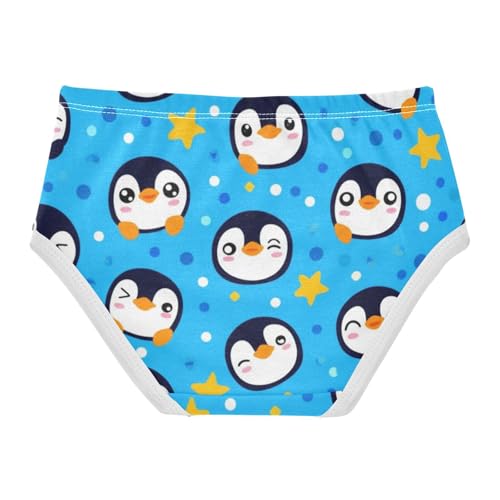 Cute Cartoon Penguins Blue Panties for Girl Girls Underwear Toddlers Cotton Artistic Briefs Underpants 2t2