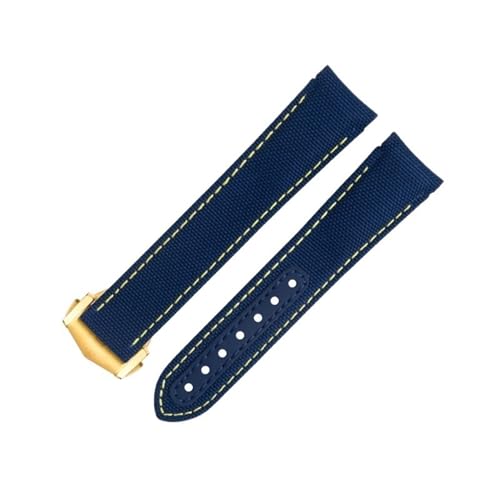 Correa de nailon azul de 20mm con extremo curvado integrado anti huecos para AT150