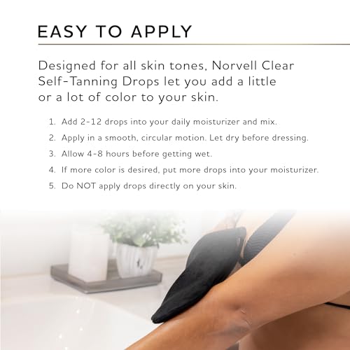 Norvell Clear Self-Tanning Drops, 1 fl oz – Customize Your Glow by Mixing These Bronzing Drops with Your Favorite Facial or Body Moisturizer – Easy to Use Clear Self-Tanner with No Color Transfer - Thumbnail 7