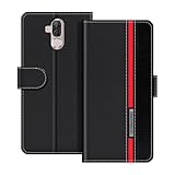 UOGNADGD Lederhülle Kompatibel mit Ulefone Power 3 Klappbares Portemonnaie-Hülle mit Magnetverschluss Ständer & Kartenfächern stoßfestem Schutz (Schwarz)