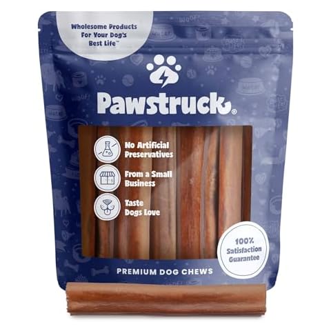 Pawstruck All Natural 5-6" Roasted Collagen Sticks for Dogs - Low Odor & Long Lasting Alternative to Bully Sticks and Rawhide Chews - Single Ingredient & Vet Approved - 10 Pack - Packaging May Vary Cover