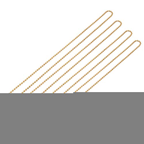 Aexit 4pcs 2.4mm Lighting fixtures and controls Dia Copper Beaded Connector Ball Key Chain Gold Tone 50cm Length