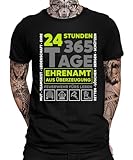 Feuerwehr - Freiwillige Feuerwehr Feuerwehrmann 112 Ehrenamt Brandschutz Retten Herren Männer T-Shirt | Schwarz | XL