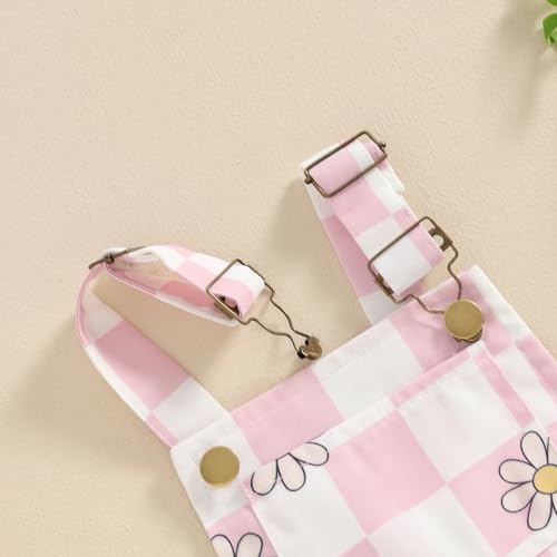 Image of Ayalinggo Toddler Baby Girl Sunflower Print Overalls Shorts with Pocket Suspender Trousers Cute Summer Clothing Outfit