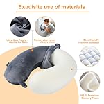 Travel Pillow,100% Pure Memory Foam U Shaped Neck Pillow,Super Lightweight Portable Headrest Great for Airplane, Car,Home,Office,Sleeping Rest (Grey) - Image 4