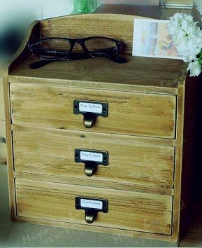 WEICHUAN 30-Pack Zinc Alloy Antique Bronze Label Frame Drawer Pulls -Vintage Industrial Style Apothecary Card Catalog Holder Pull Handles for Drawers and Cabinets, 1.5"x 1.9" - Thumbnail 5