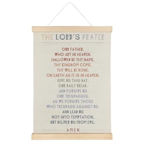 SereneHanctuary Christian The Lords Prayer Wall Decor Bible Verses Scripture Wall Decor Gifts for Women Men Kids Our Father Poster Hanger Frame for Home Bedroom Prayer Room Office Church 12X16Inches