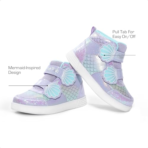 DREAM PAIRS Girls Shoes Toddler Sneakers Kids High Top Shoes with Hook and Loop Storybook Casual Walking Shoes3