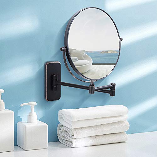Nicesail Orb Magnifying Makeup Mirrors For Wall 8 Inch, Double-Side 10X Magnifying Mirror Mounted, Oil Rubbed Bronze (8 Inch, 10X) #TOP6